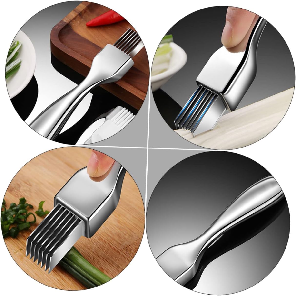 Stainless Steel Onion and Scallion Slicer Set