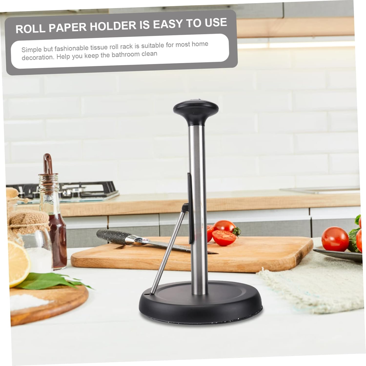 ULTECHNOVO Roll Tissue Holder Kitchen_paper Towel Dispenser Napkin Rack Space-Saving