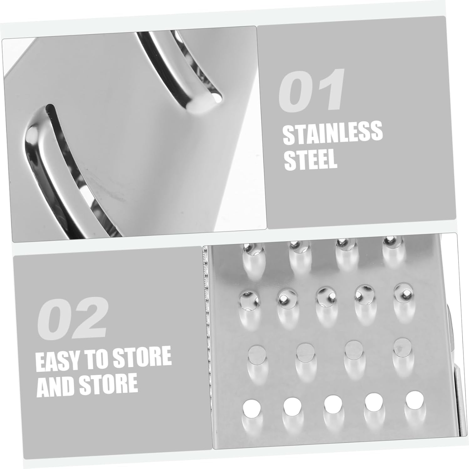 COLLBATH Efficient Kitchen Tool Cheese Vegetable Grater Stainless Steel Box Easy to Clean