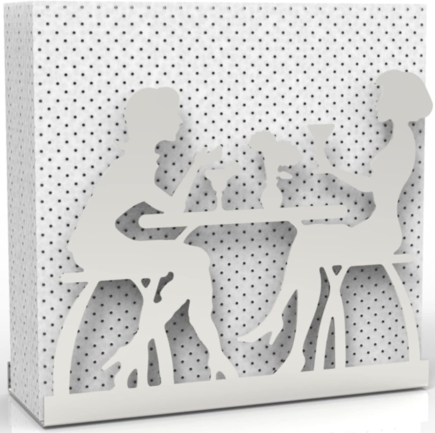 Solid Metal Napkin Holder Silver