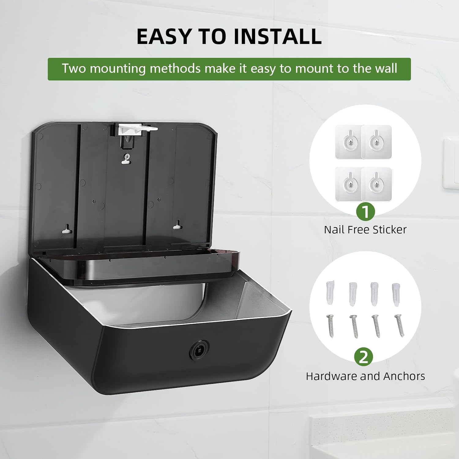 Modundry Wall-Mounted Paper Towel Dispensers with Smart Lock Adhesive No Drilling