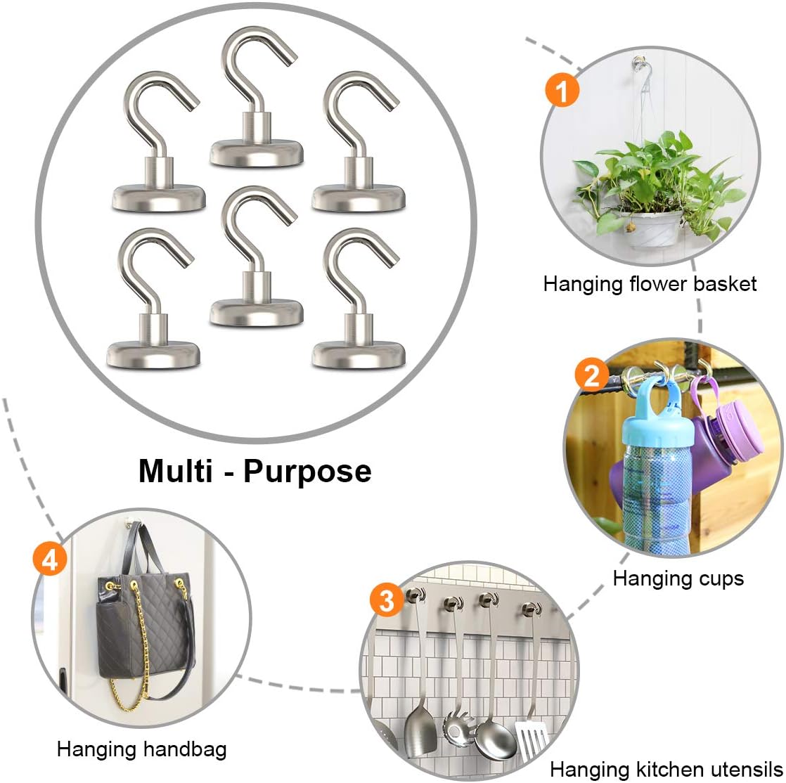 Professional 110 lbs Magnetic Hooks for IndoorOutdoor Use