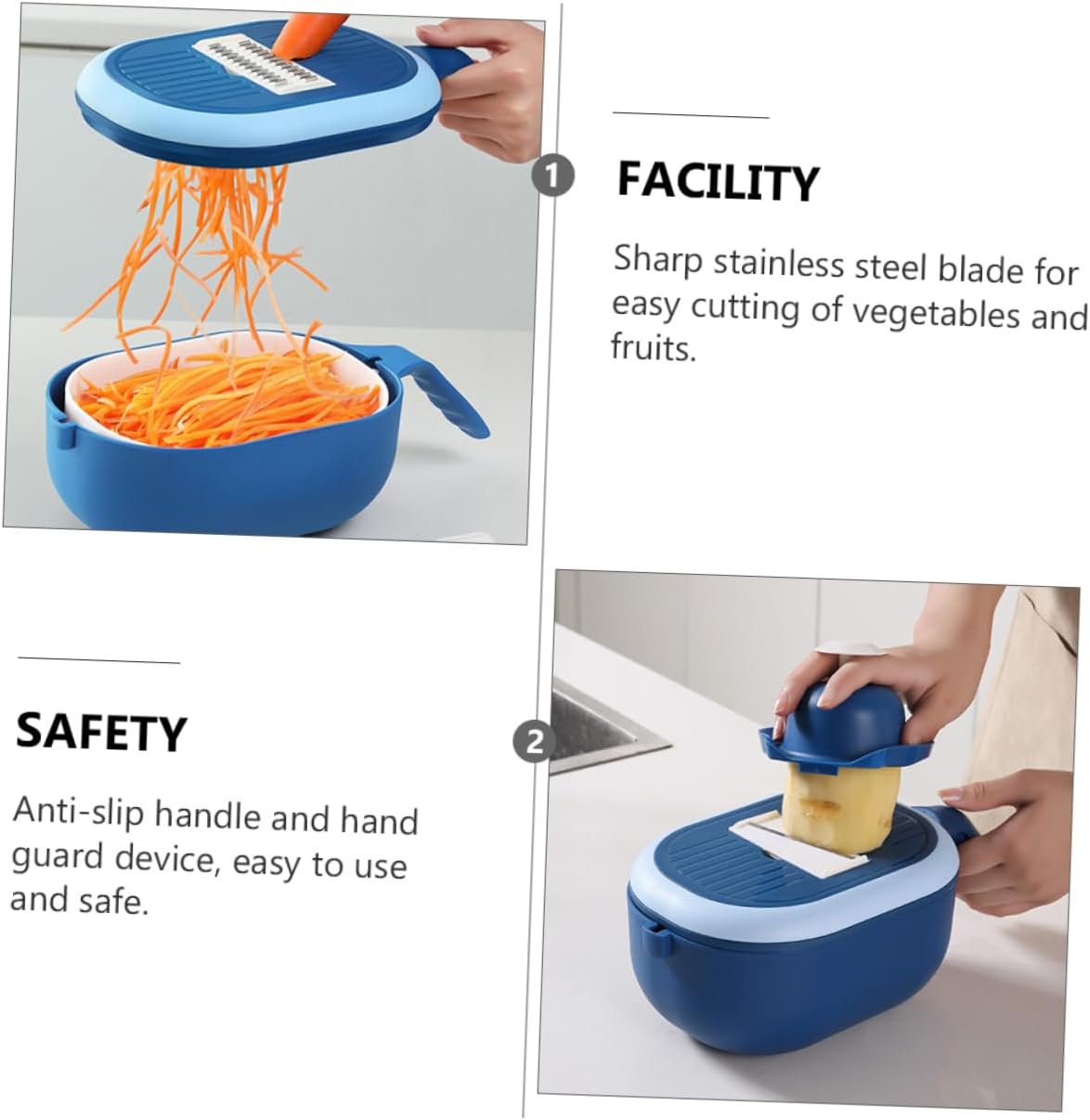 ABOOFAN Multi-Functional Veggie Slicer Cutter Grater Dicer Egg Separator
