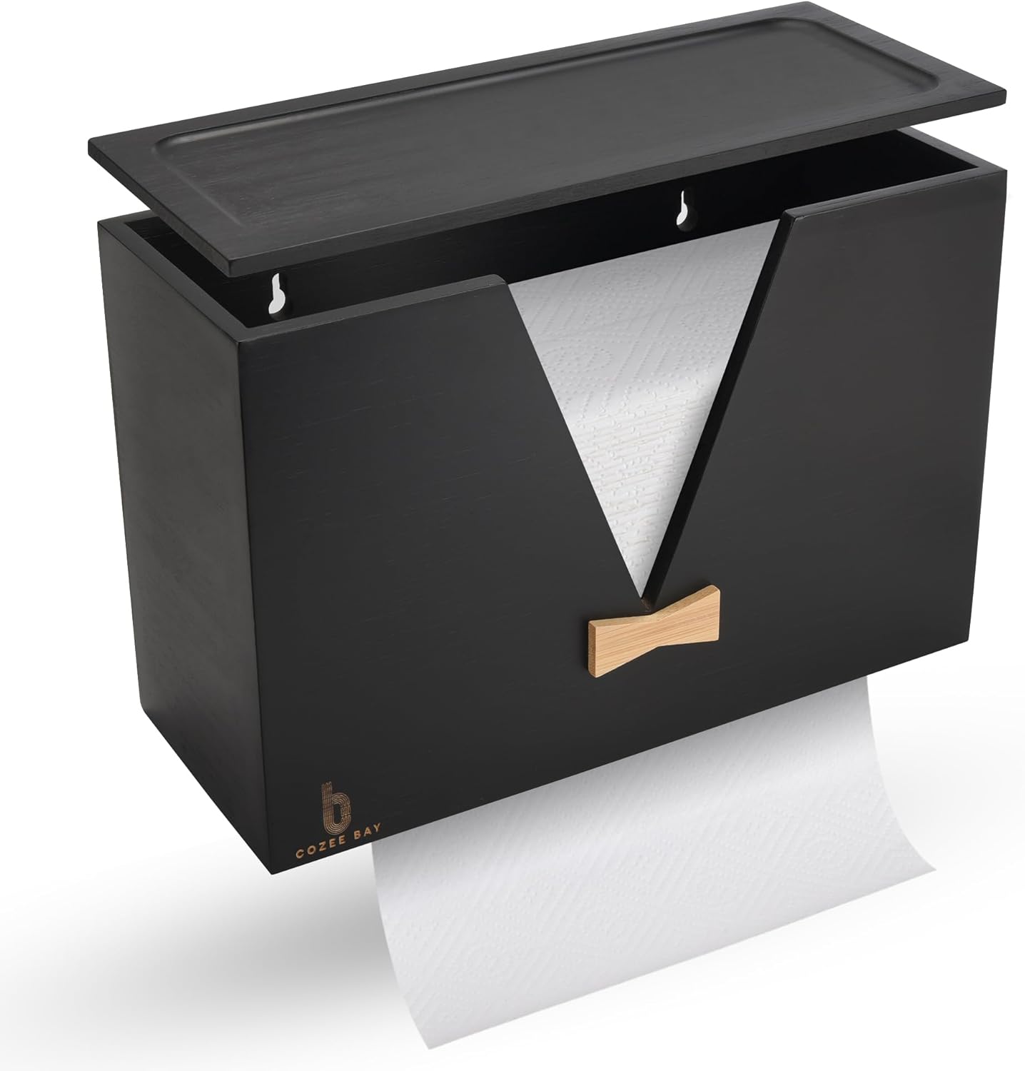 Cozee Bay Bamboo Paper Towel Dispenser