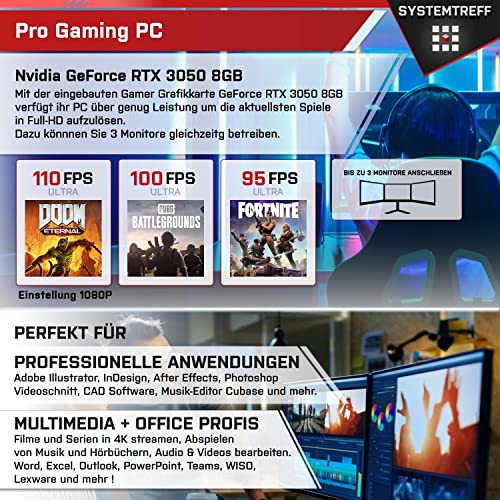 SYSTEMTREFF Basic Gaming PC AMD Ryzen 5 3600 6x4.2GHz | Nvidia RTX 3050 8GB DX12 | 512GB M.2 NVMe | 16GB DDR4 RAM | WLAN Desktop Computer Rechner für Gamer, Zocker & Streamer – Bild 6