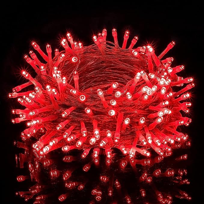 Image of RSCT 15 Meter 30 LED Decorative Pixel Led String /Rice Light | 36 Feet Single Colour Diwali Still Led Ladi String Light for Home Decor, Christmas, Diwali and Festive Decoration Power Pixel (Red) RS-35