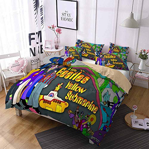Ensemble De 3 Housses De Couette à Longues Fibres 60, Les Beatles en Pur Coton Et en Satin Assortis (220 x 240 cm,Musique 04) - Les Beatles, Paul McCartney, John Lennon, RIngo Starr, George Harrison Ensemble De 3 Housses De Couette à Longues Fibres 60, Les Beatles en Pur Coton Et en Satin Assortis (220 x 240 cm,Musique 04)