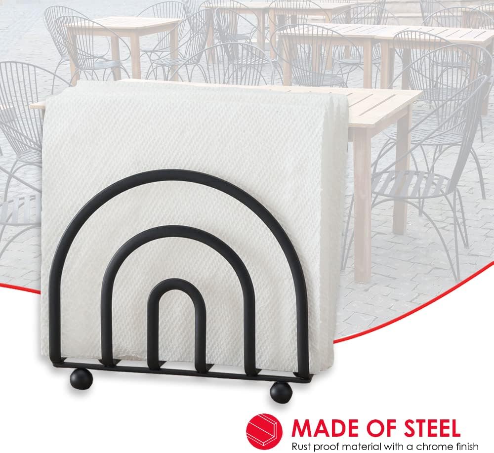 Home Basics Napkin Holder - Rust-Resistant Modern Steel Organizer