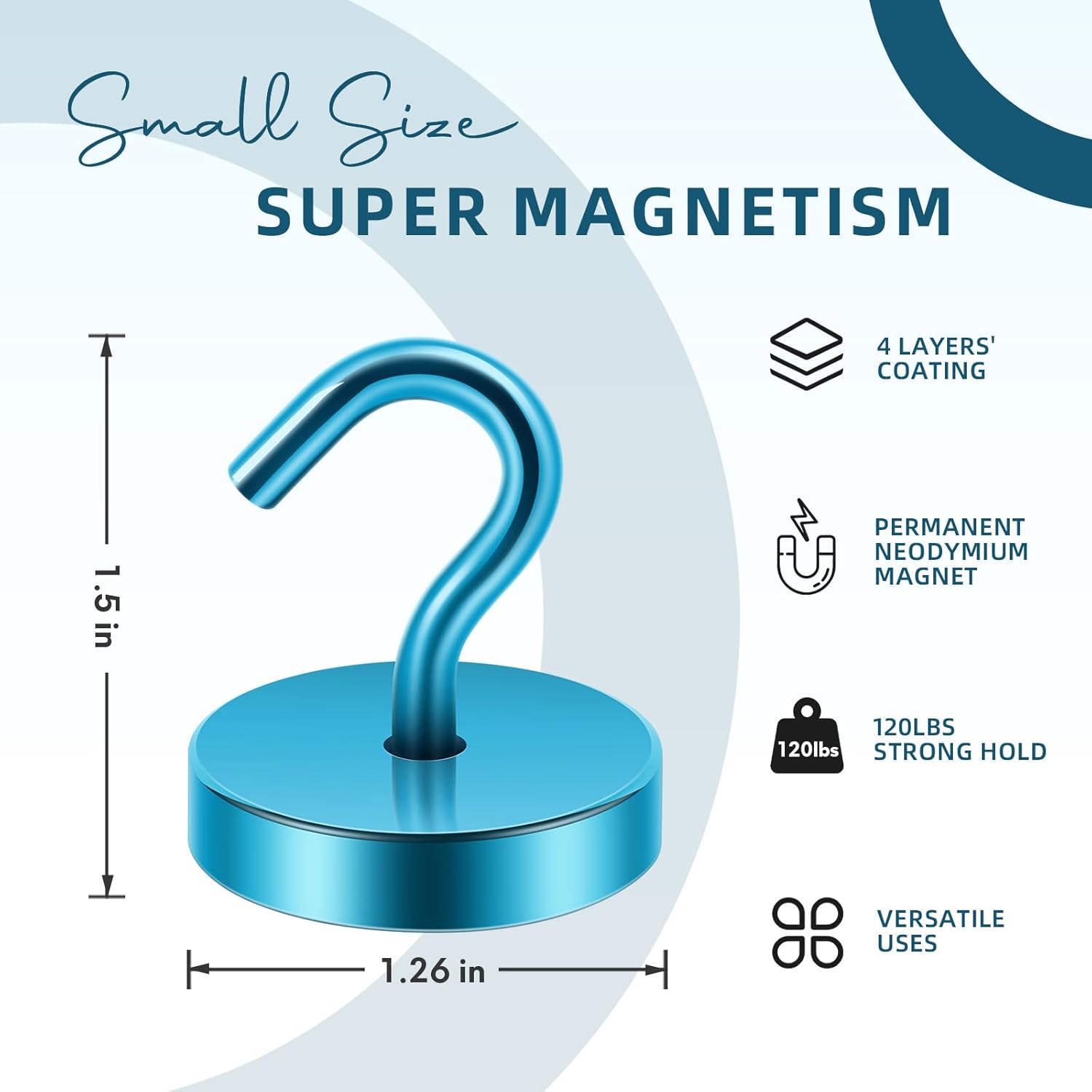 Sturdy 120LB Magnetic Hooks for Small Spaces