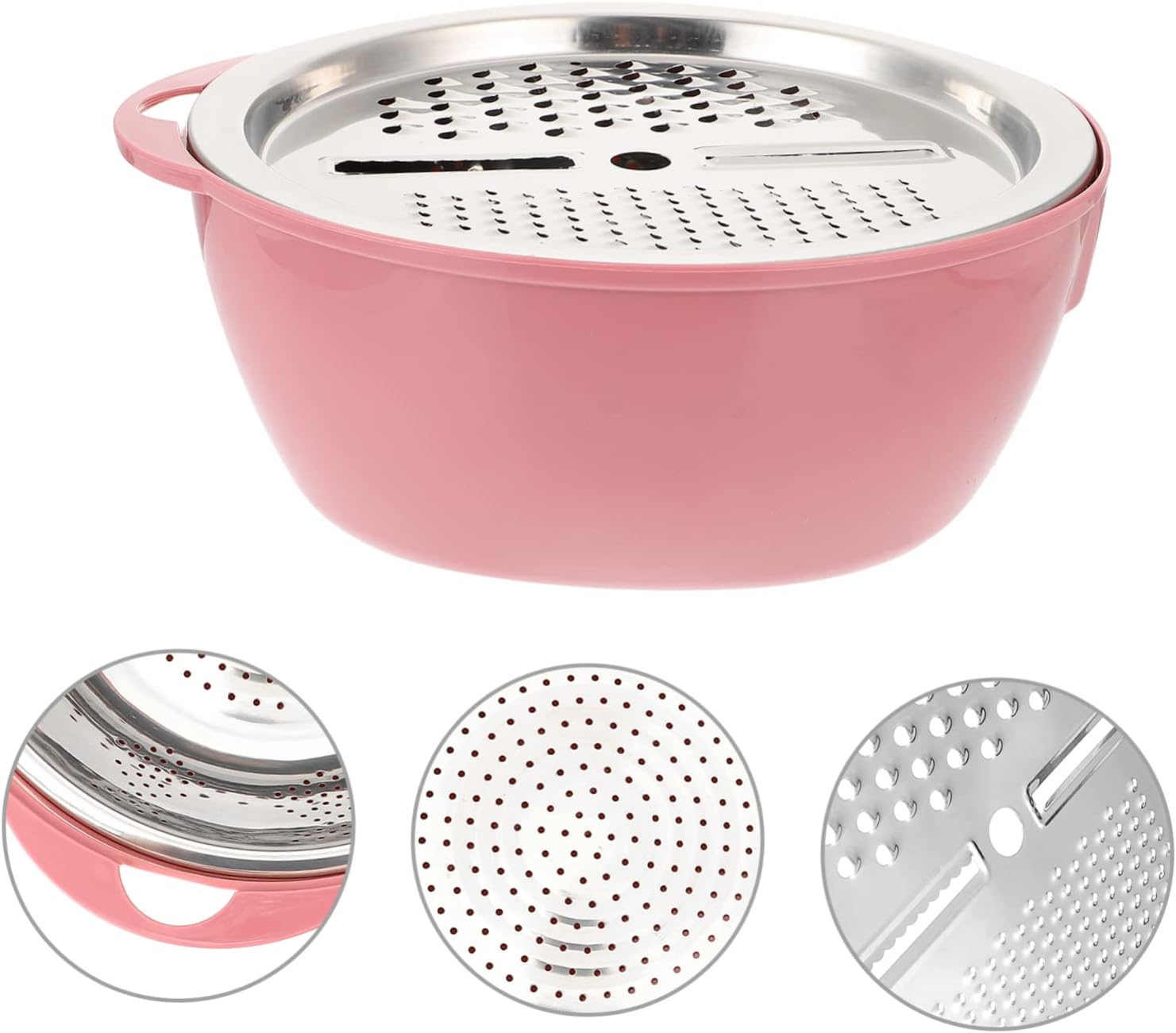 Manual Rice Washer and Grater Set Durable Stainless Steel Tool for Kitchen
