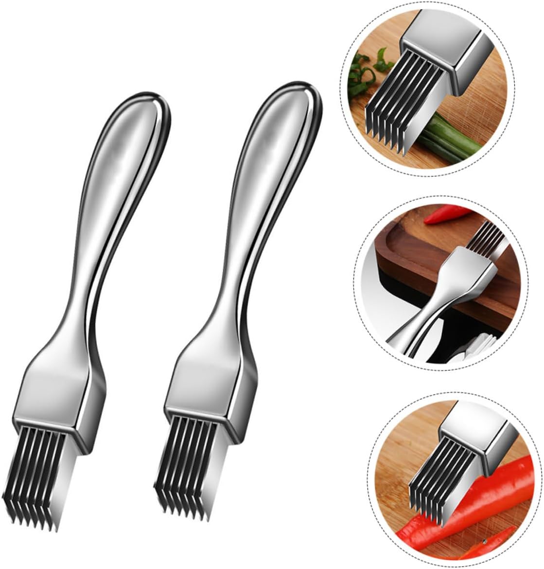 2-Piece stainless steel scallion cutters