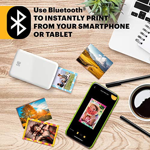 KODAK Step Sofort-Smartphone-Fotodrucker - Tragbarer Mini-Farb-Mobilfotodrucker - Zink 2x3” Klebefotos - Bluetooth-kompatibel mit iOS- & Android-Geräten - Spaßige Bearbeitungs-App - Weiß – Bild 3
