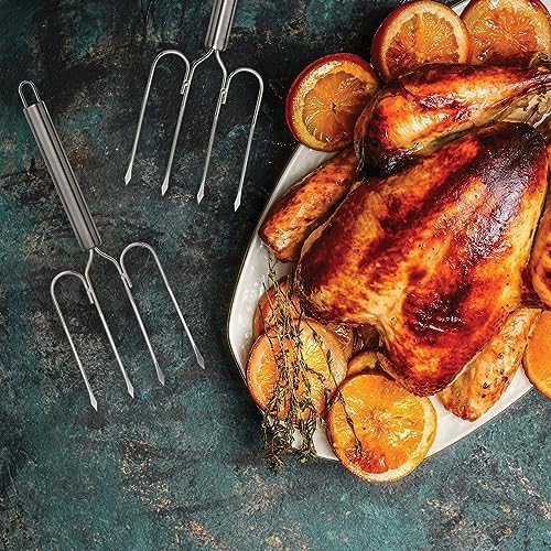 HIC Kitchen Holiday Turkey Lifter Forks Set of 2