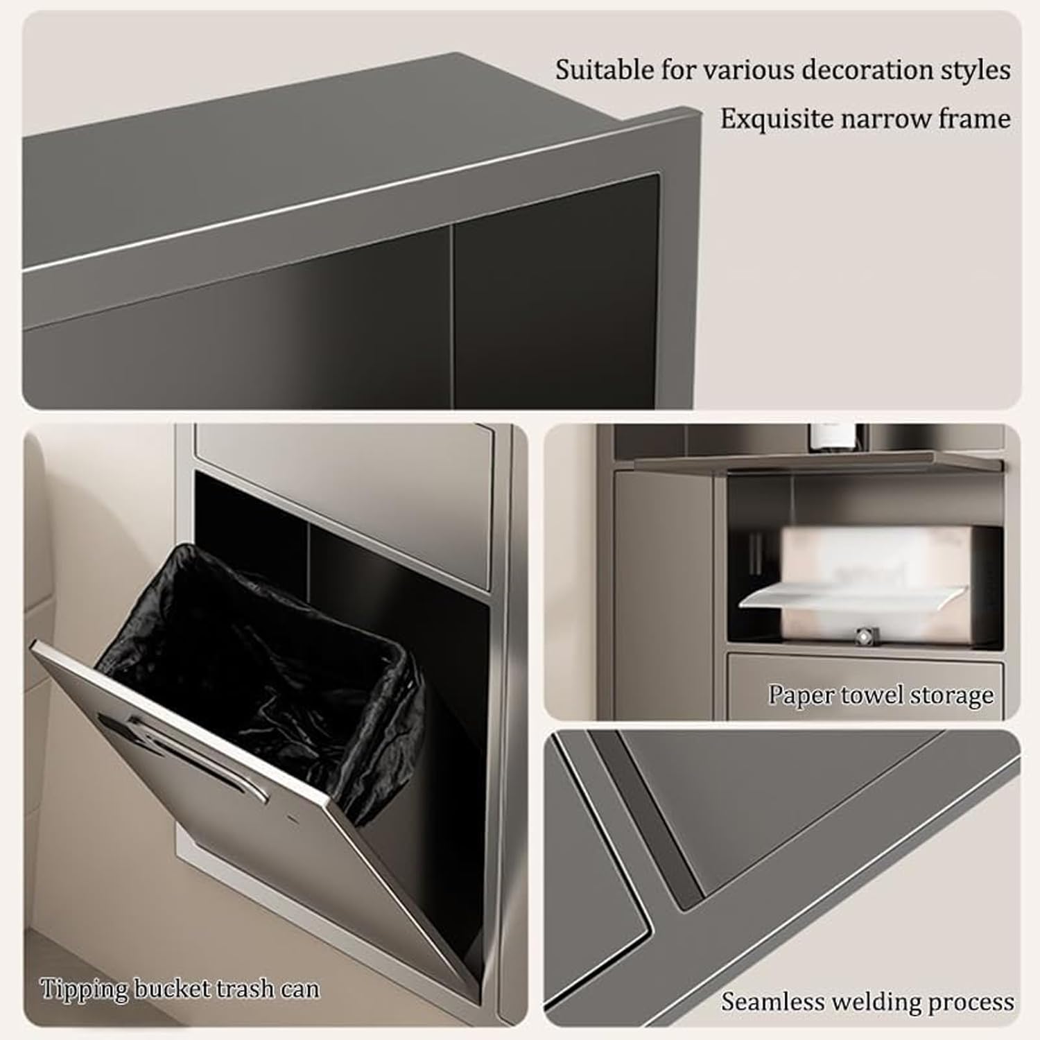 Space-Saving Stainless Steel Towel Holder