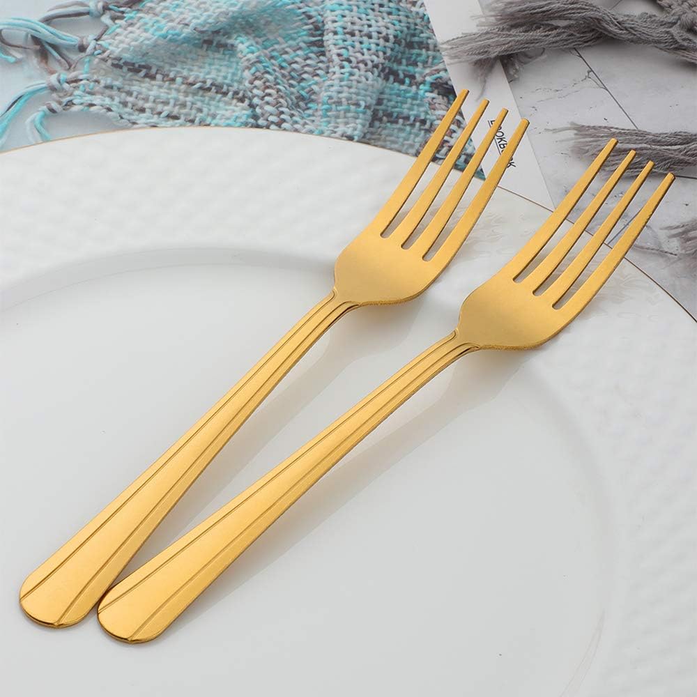 BUYUSE 12-Piece Gold Dinner Fork Set