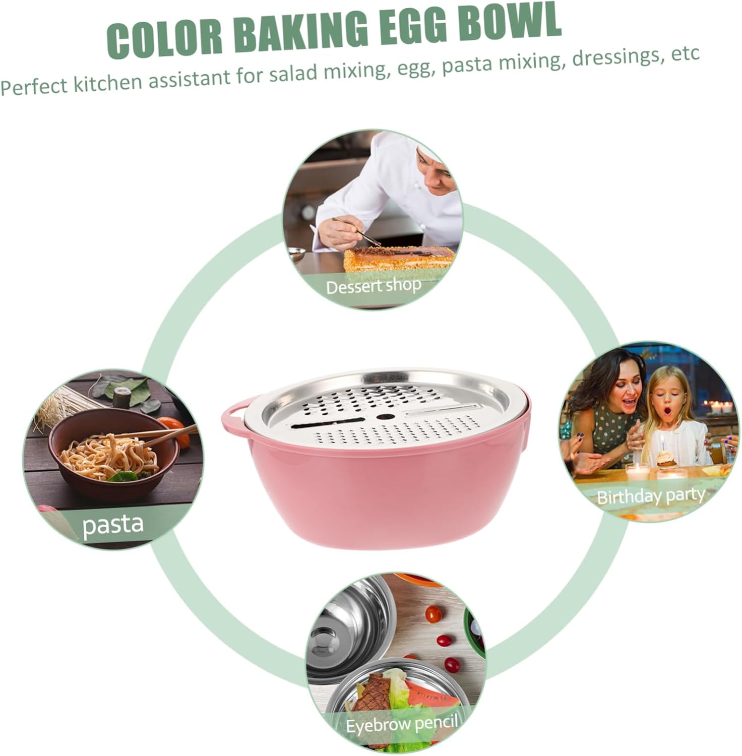 Manual Rice Washer and Grater Set Durable Stainless Steel Tool for Kitchen