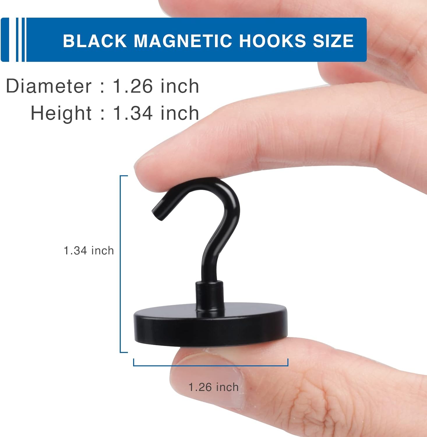 LOVIMAG Black Magnetic Hooks 110lbs Multi-Purpose