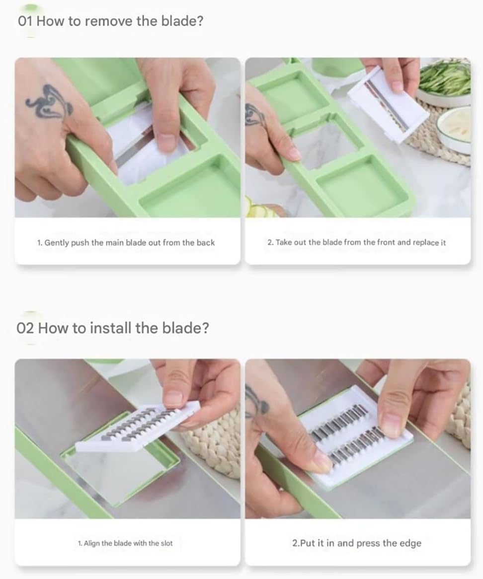 Multi-Function Mandoline Slicer with Protective Hand Guard