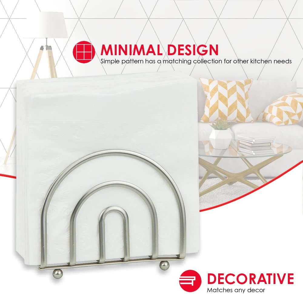 Stylish Napkin Holder with Satin Nickel Design