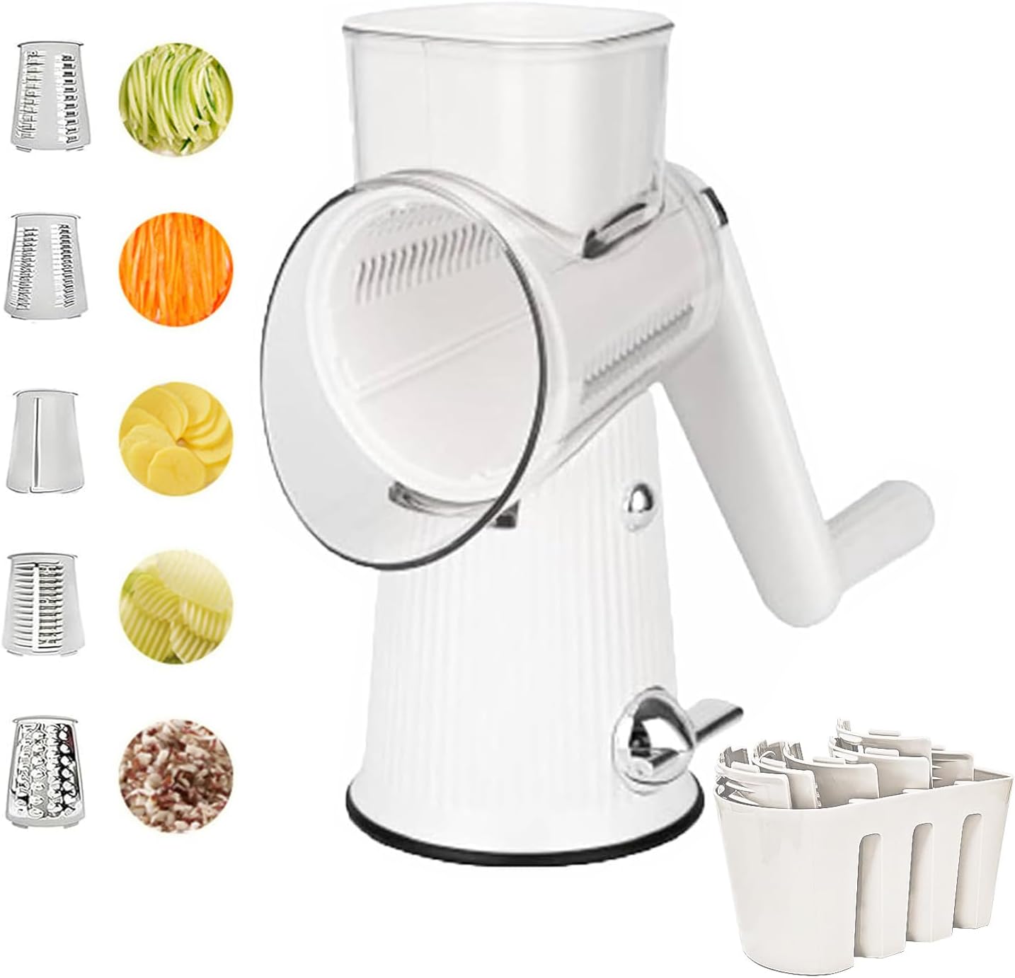 5-in-1 Vegetable Slicer with Blade Storage White