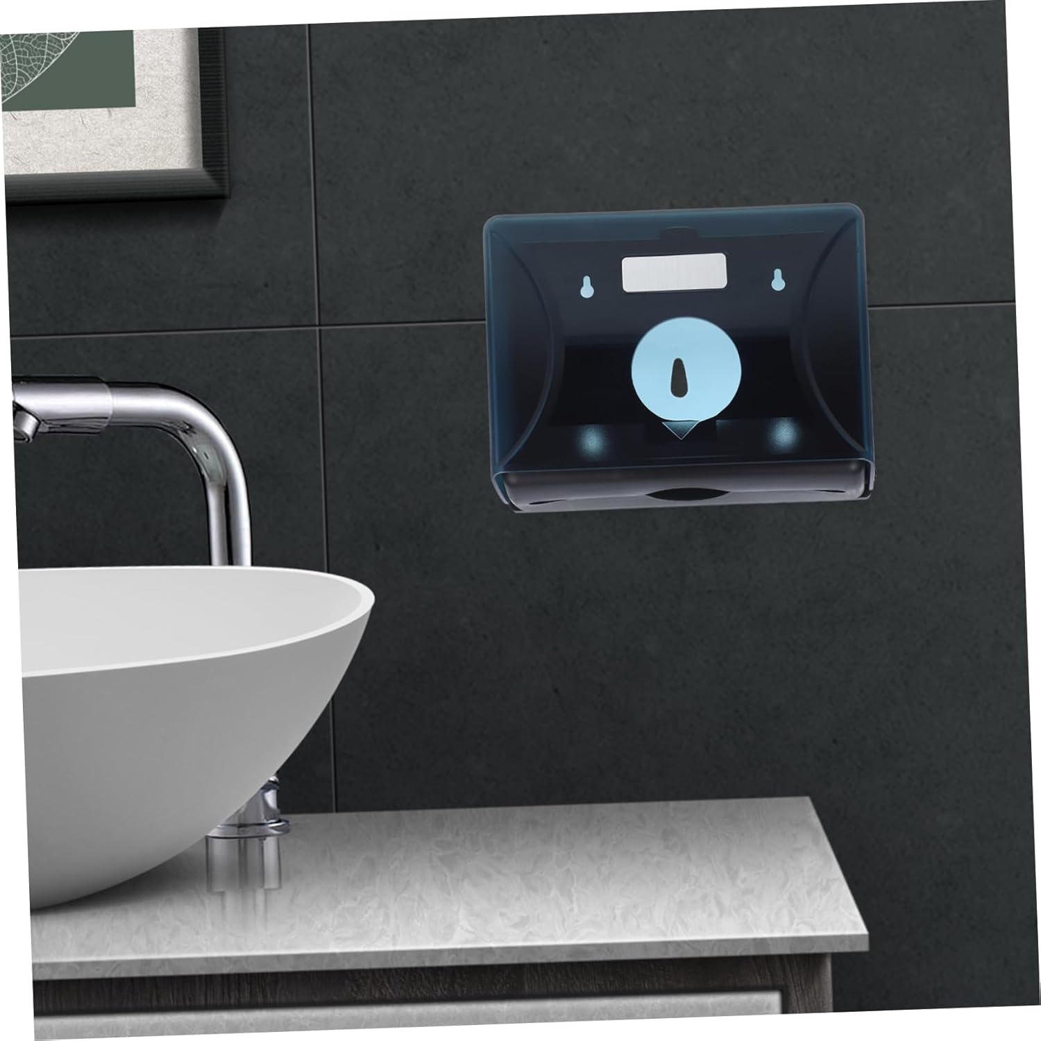 PartyKindom Wall-Mounted Paper Towel Dispenser Dark Blue