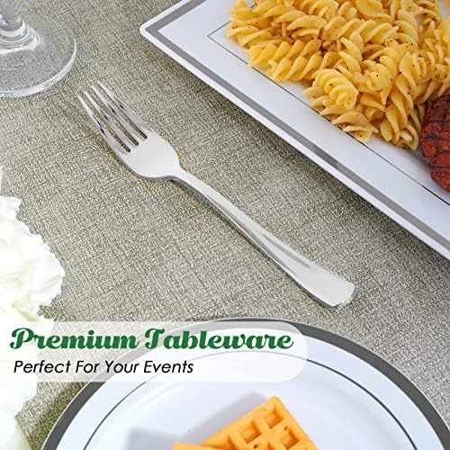 Premium 300-Pack Disposable Silver Plastic Forks
