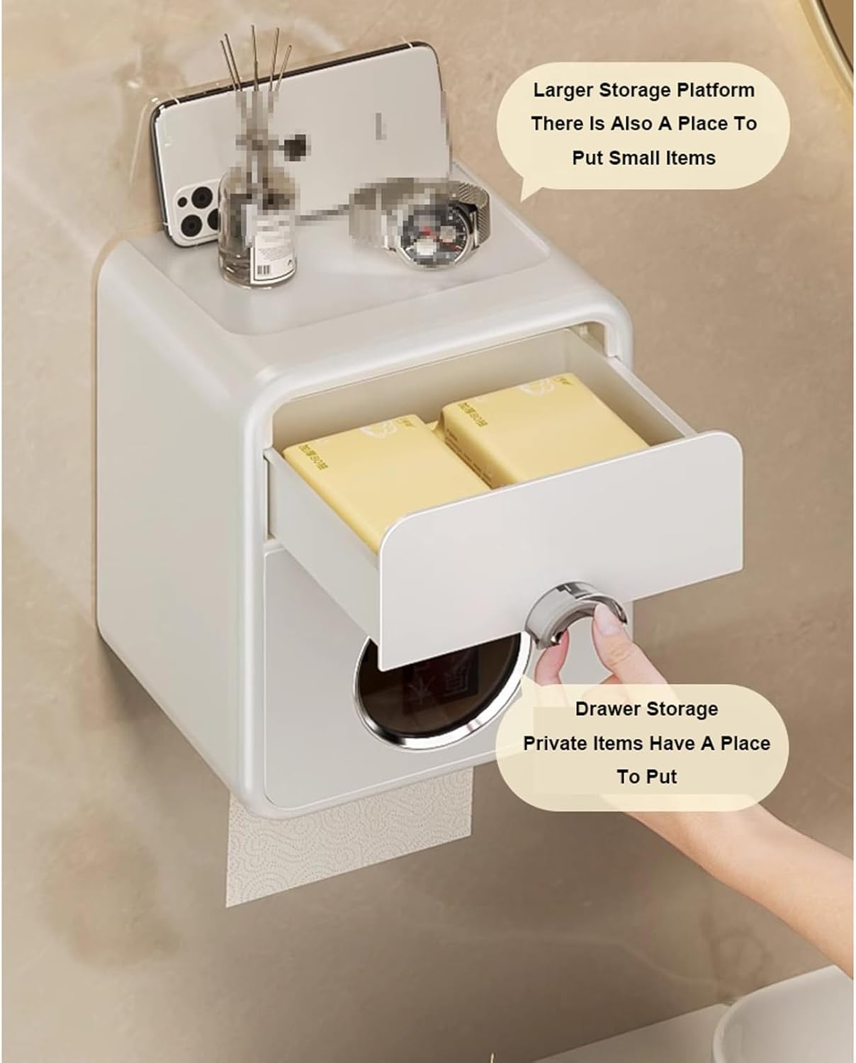 Space-Saving Wall-Mounted Bathroom Tissue Holder