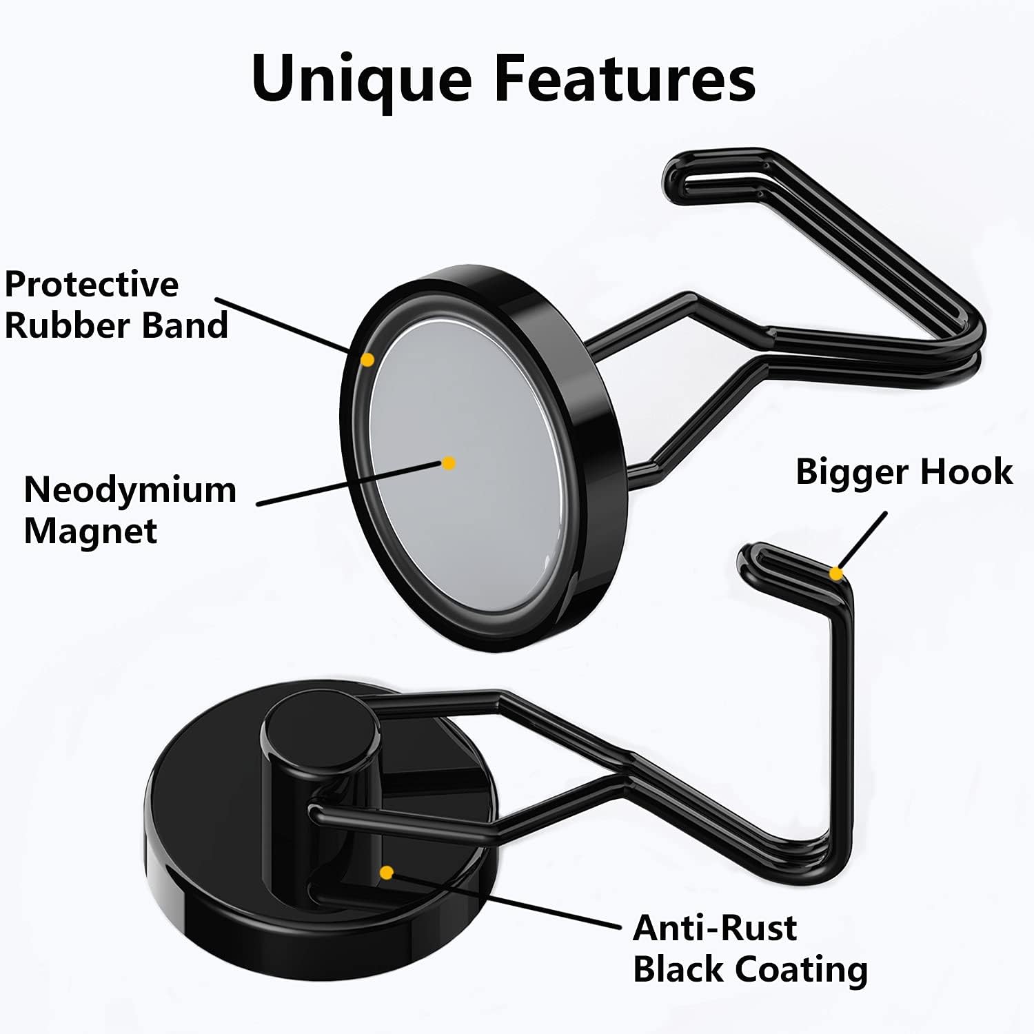 Tohoer 100LBS Neodymium Magnetic Hooks Heavy Duty