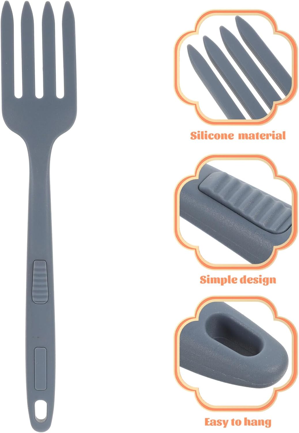 FRCOLOR Dark Blue Silicone Flexible Forks