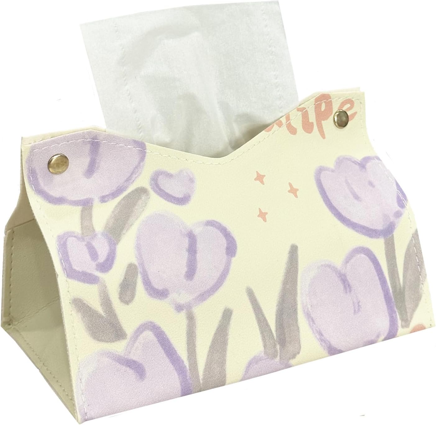 Zest Purple Tulip Tissue Box Beautiful Leather Tissue Box Design Luxurious Napkin Organizer