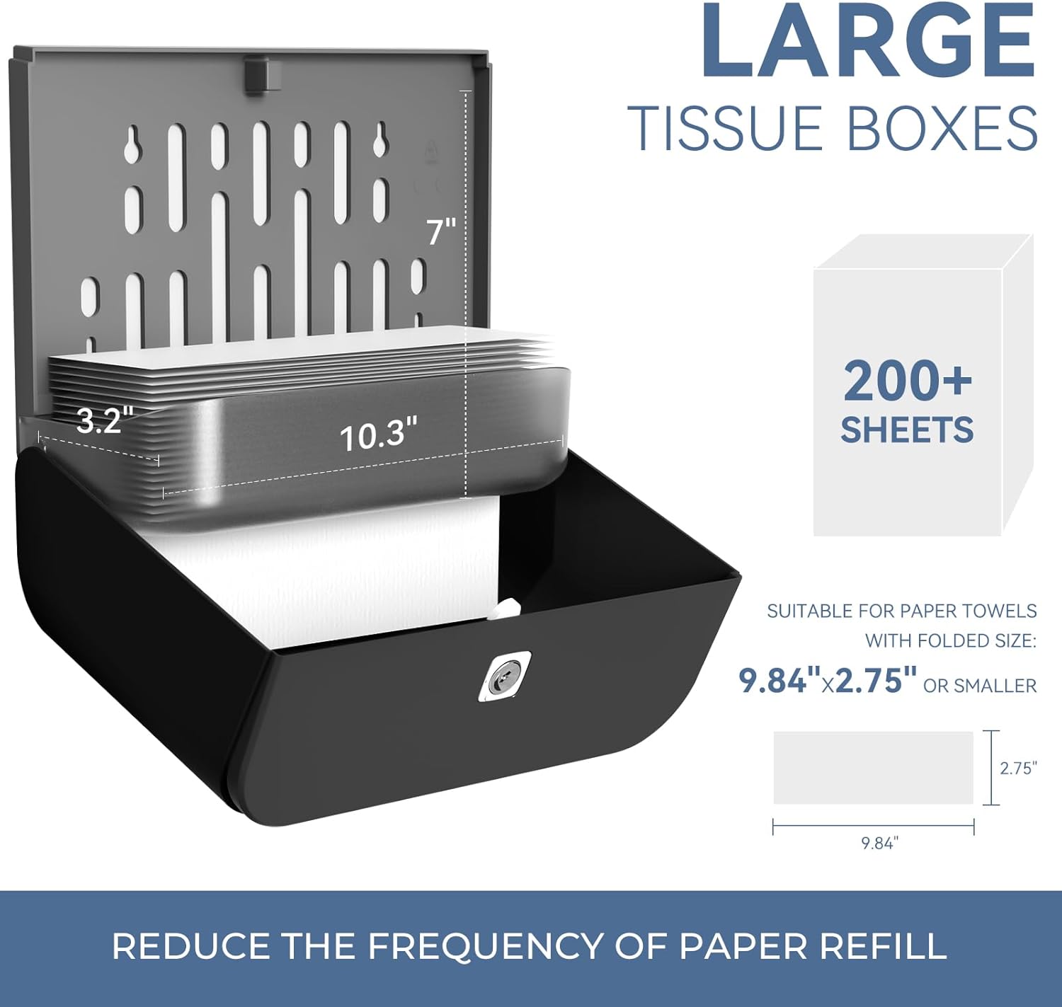 Paper Towel Dispenser Wall-Mounted for Bathroom Commercial Use