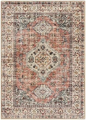 Lahome Oriental Washable Rug 3x5 PeachOrange