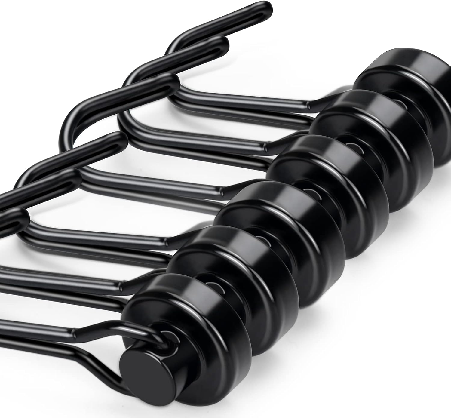 E BAVITE Black Swivel Swing Magnetic Hooks Pack of 6