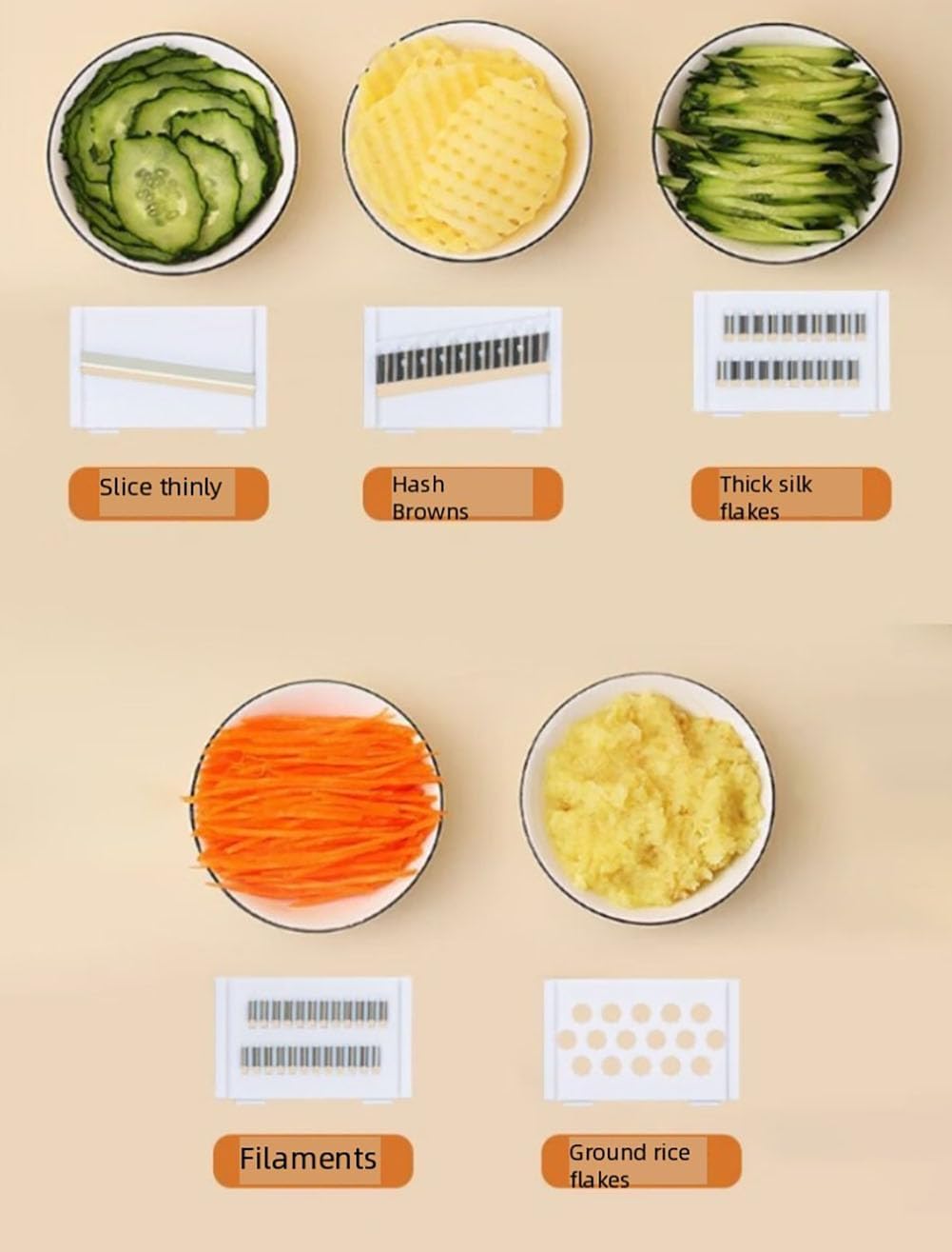 Multi-Function Mandoline Slicer with Protective Hand Guard
