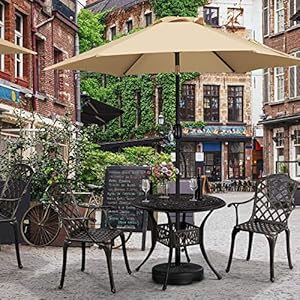 Yaheetech 5-Piece Outdoor Furniture Dining Set, All-Weather Cast Aluminum Conversation Set for Yard Garden Deck, Includes 4 Chairs and 1 Round Table with Umbrella Hole Yaheetech 5 Piece Outdoor Furniture Dining Set All Weather Cast Aluminum Conversation Set for Yard Garden Deck Includes 4 Chairs and 1 Round Table with Umbrella Hole