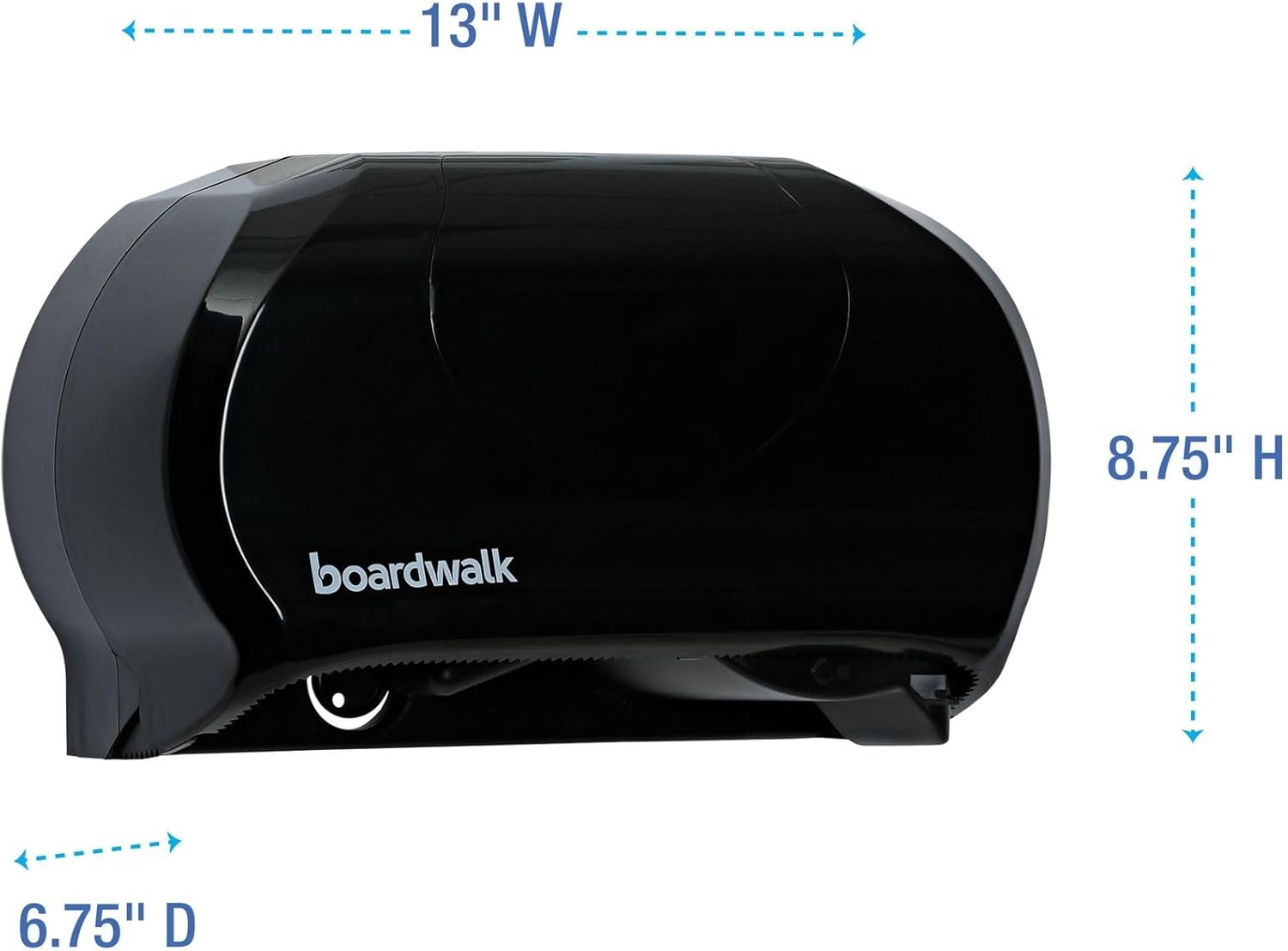 Low-Profile Dual Roll Toilet Paper Dispenser Black