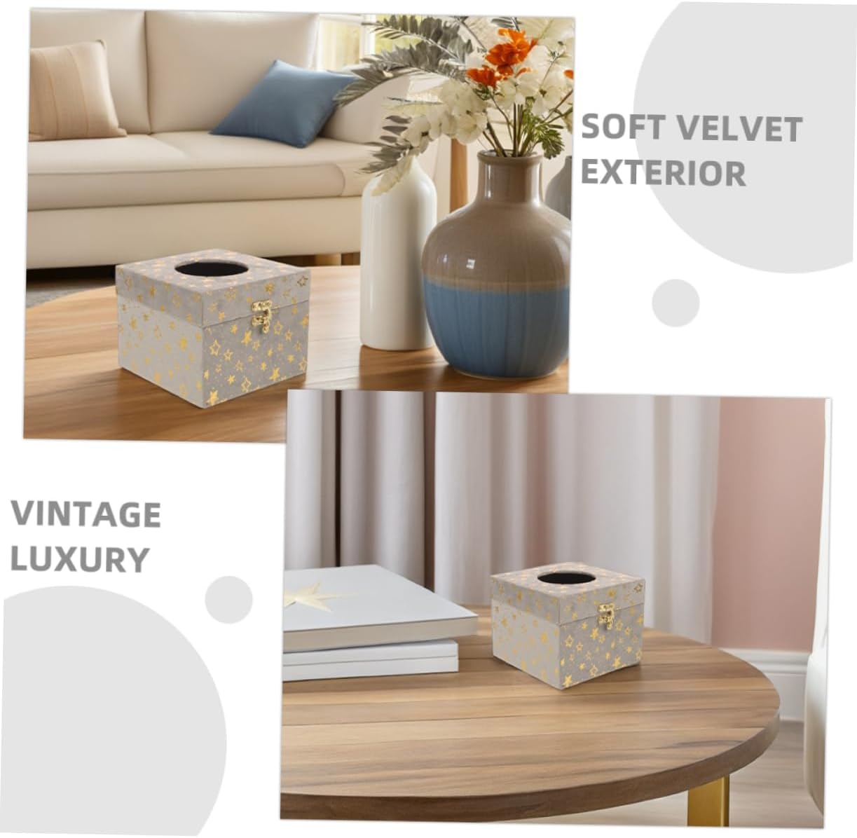 Stylish Vintage Wooden Tissue Box