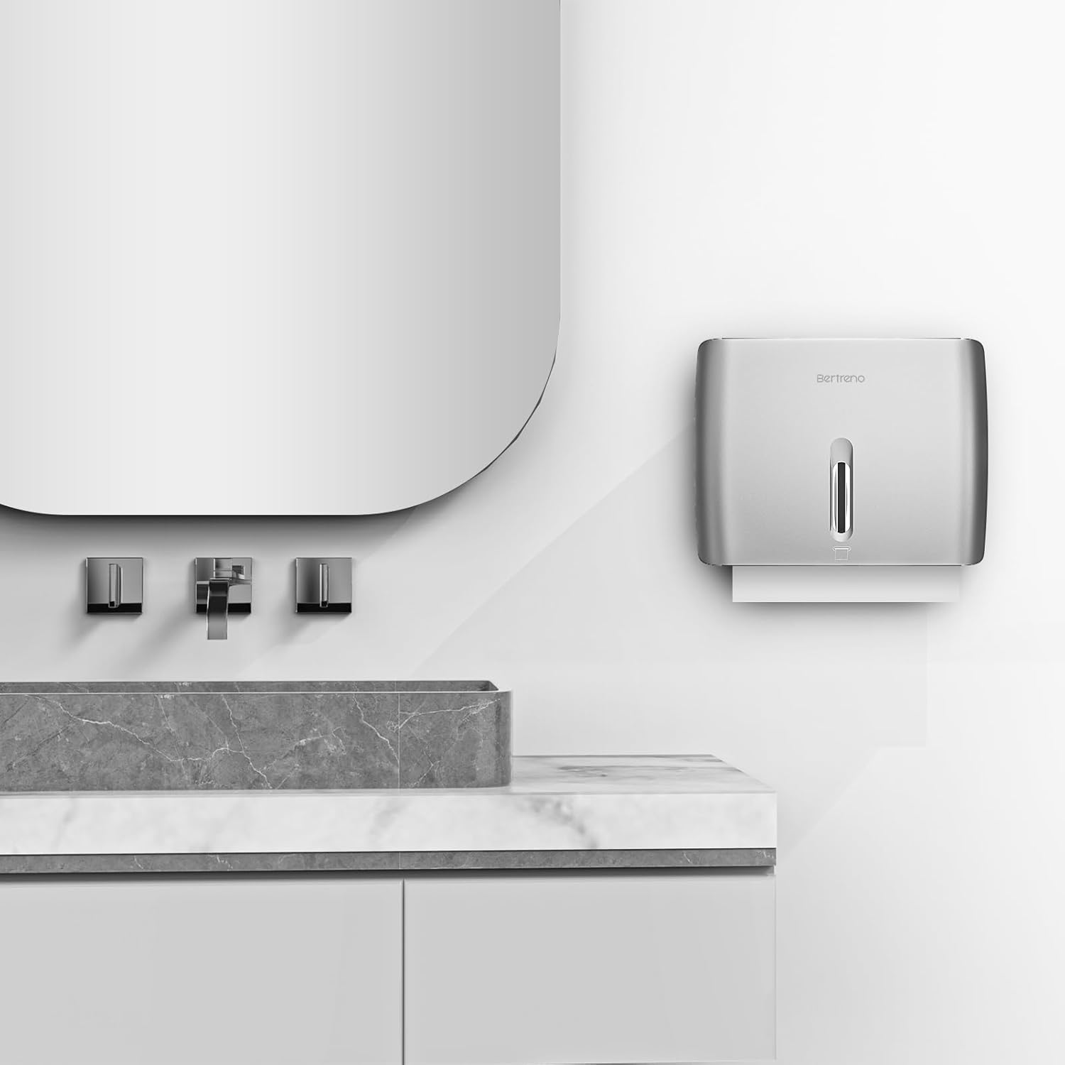 Premium Commercial Paper Towel Dispenser Wall-Mounted Space-Saving Durable Bertreno