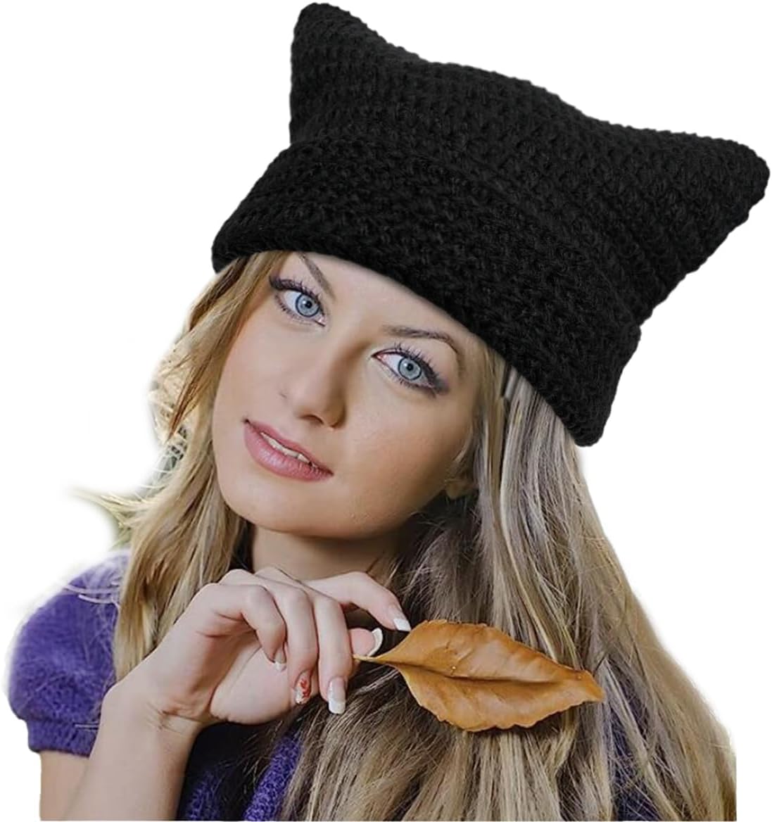 Warm Knit Beanie Women - Soft Cozy Cat Ears StructureReact styling