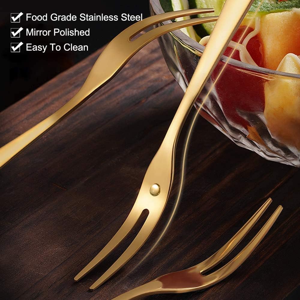 12-Piece Stainless Steel Forks Portable Luxury