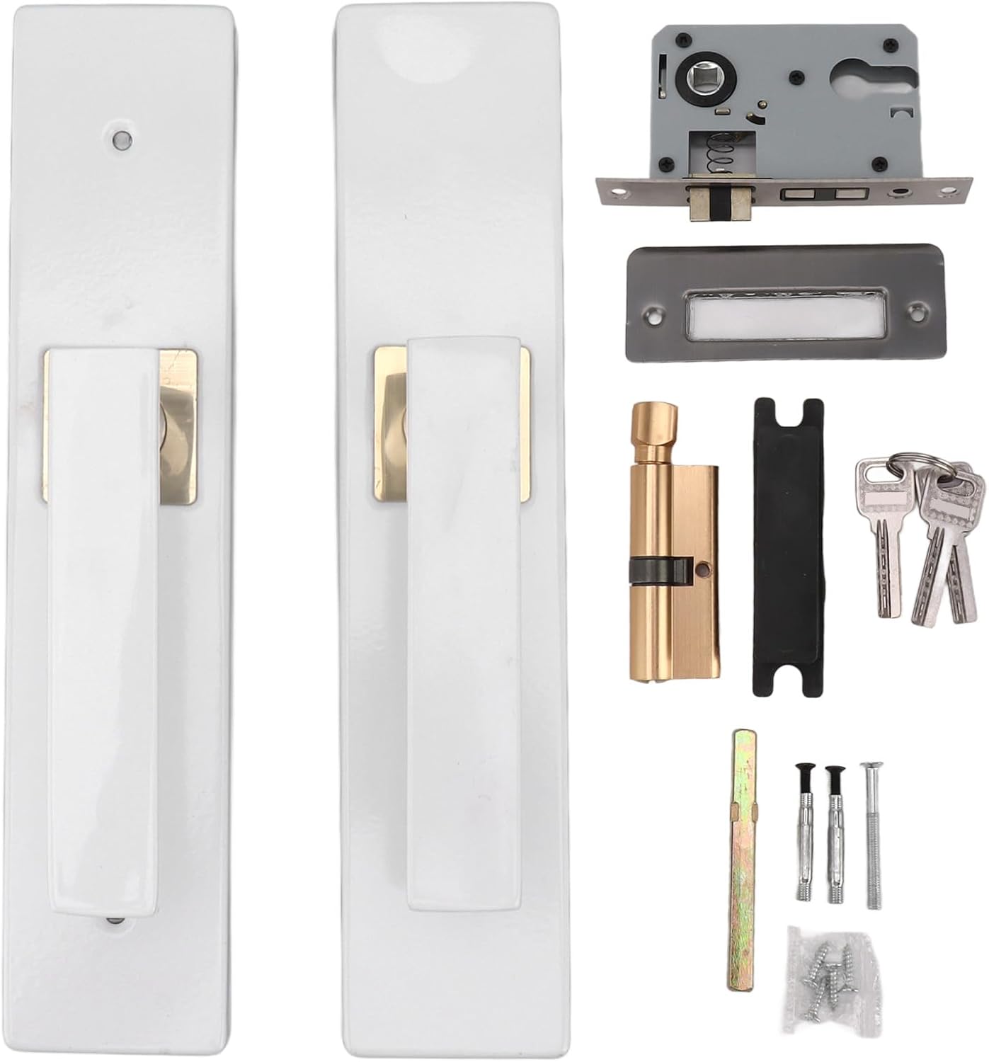Fafeicy Bathroom Lever Lock Set Durable Stylish Door Handles for Home Commercial Use