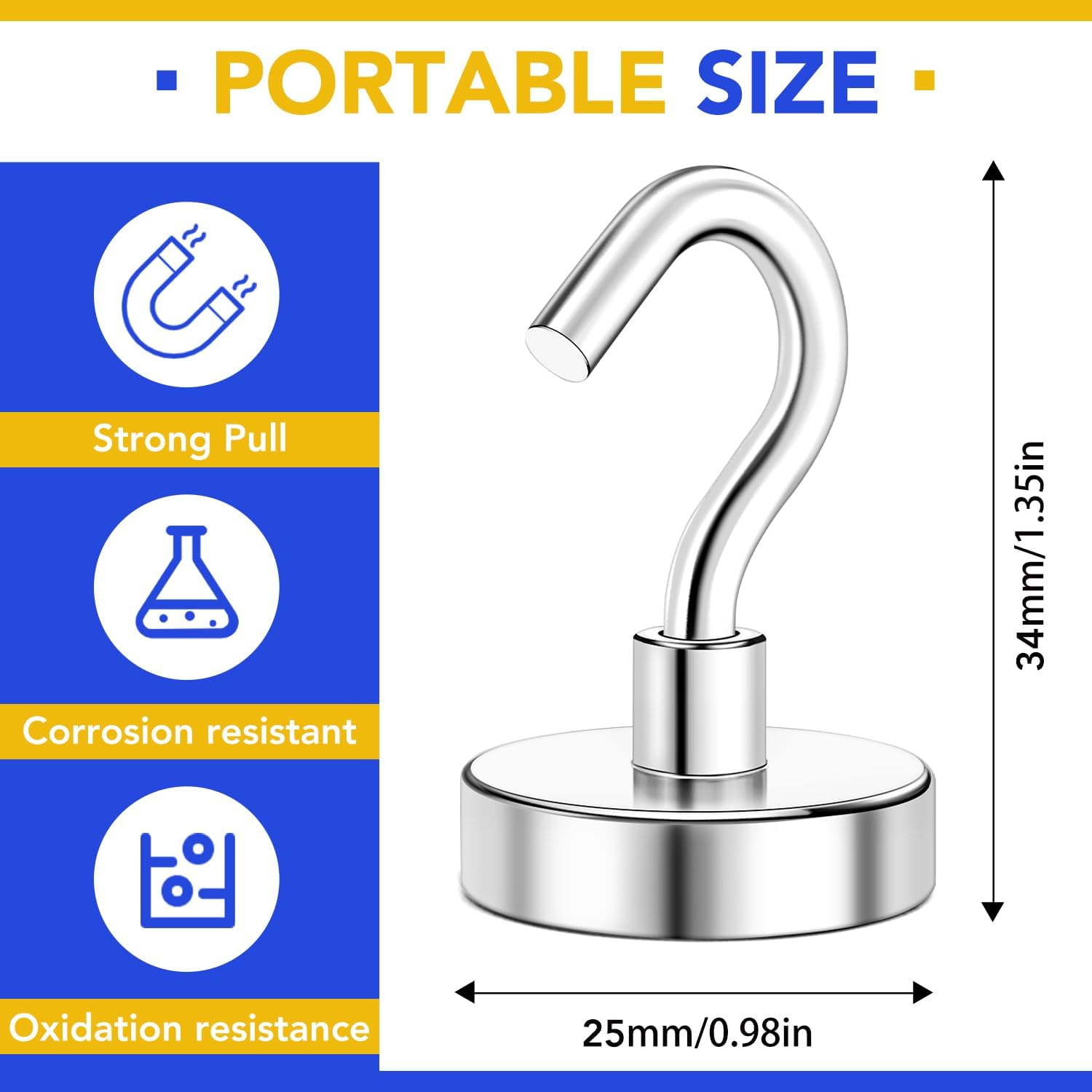 VSKIZ 10 Pack Heavy Duty Magnet Hooks for Cruise Cabins