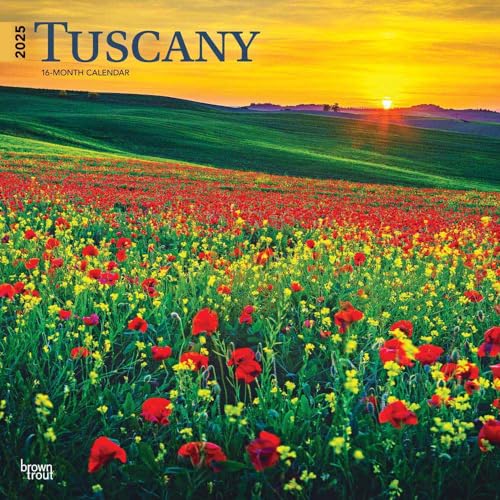 Tuscany | 2025 12 x 24 Inch Monthly Square Wall Calendar | Plastic-Free | BrownTrout | Travel Europe Italy Florence