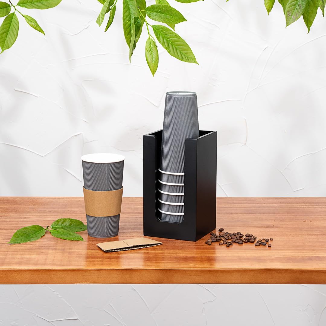 Restaurantware 45 x 8 Inch Coffee Cup Dispenser with Bamboo Napkin Holder