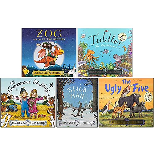 Julia Donaldson Collection 5 Books Set (Zog and the Flying Doctors, Tiddler, The Scarecrows' Wedding, Stick Man, The Ugly Five)