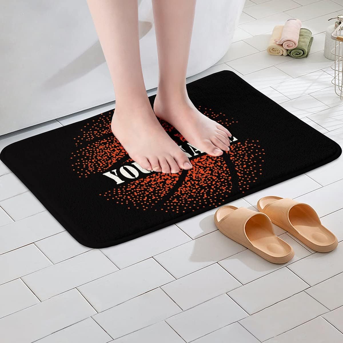 Erosebridal Custom Name Basketball Bath Mat