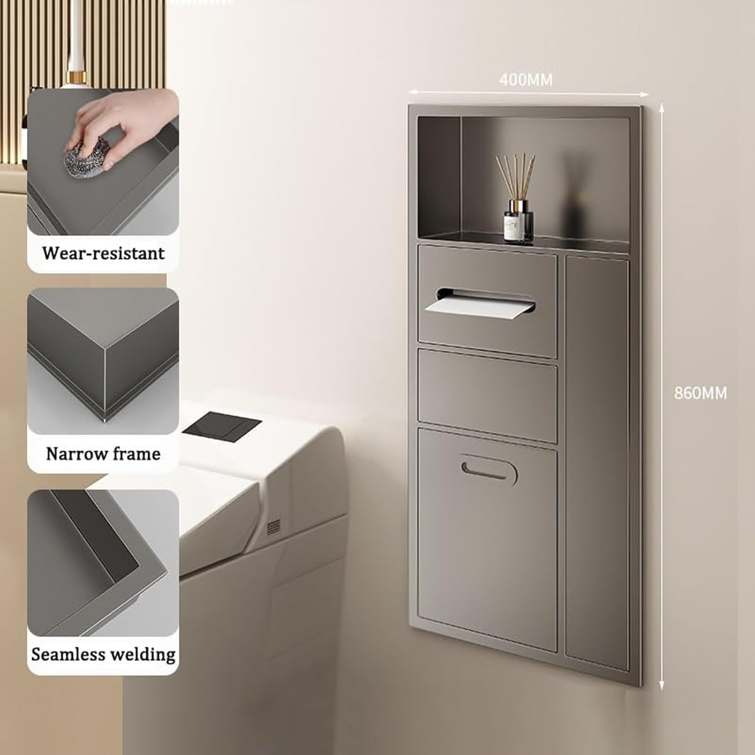 Space-Saving Stainless Steel Towel Dispenser