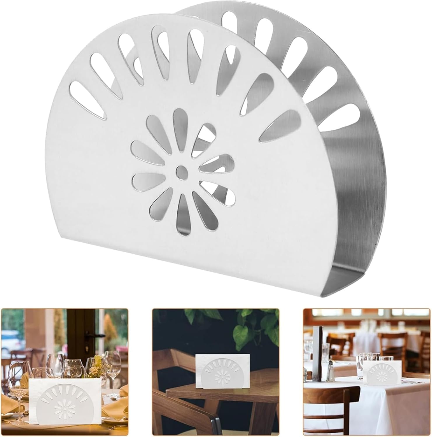 Creative Stainless Steel Napkin Holder Freestanding Tissue Dispenser Silver