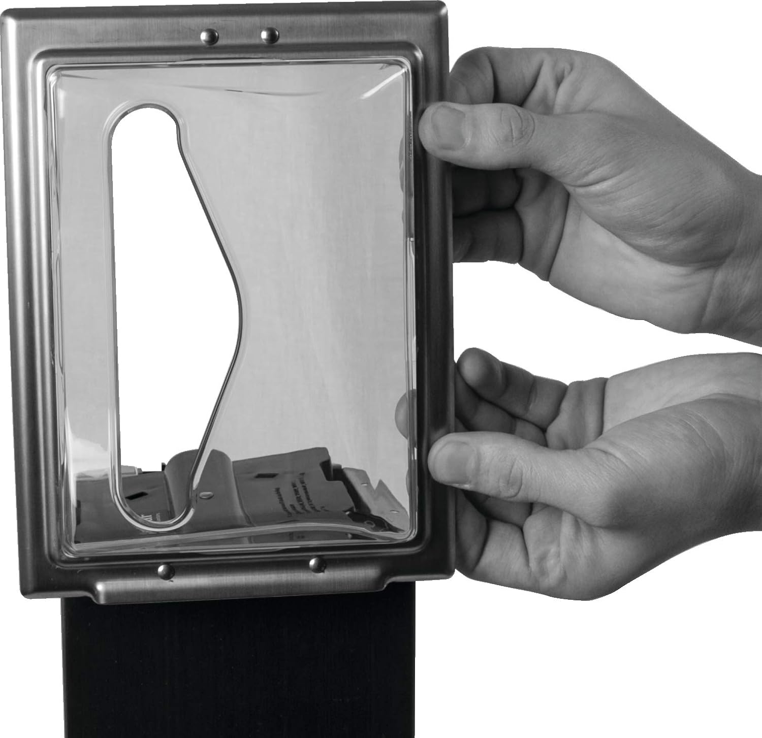 San Jamar H2003 Stainless Steel Faceplate Napkin Dispenser Hidden Counter Space-Saving Durable
