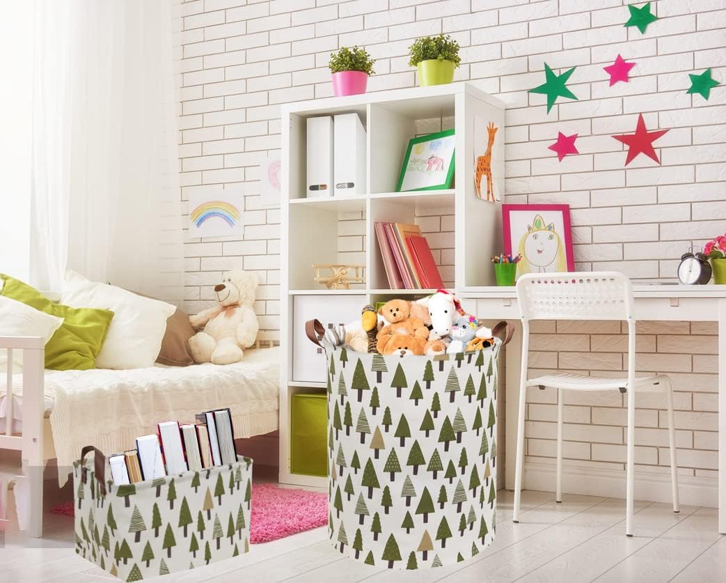 Rectangular Canvas Storage Bin with Handles for Home and Kids Use